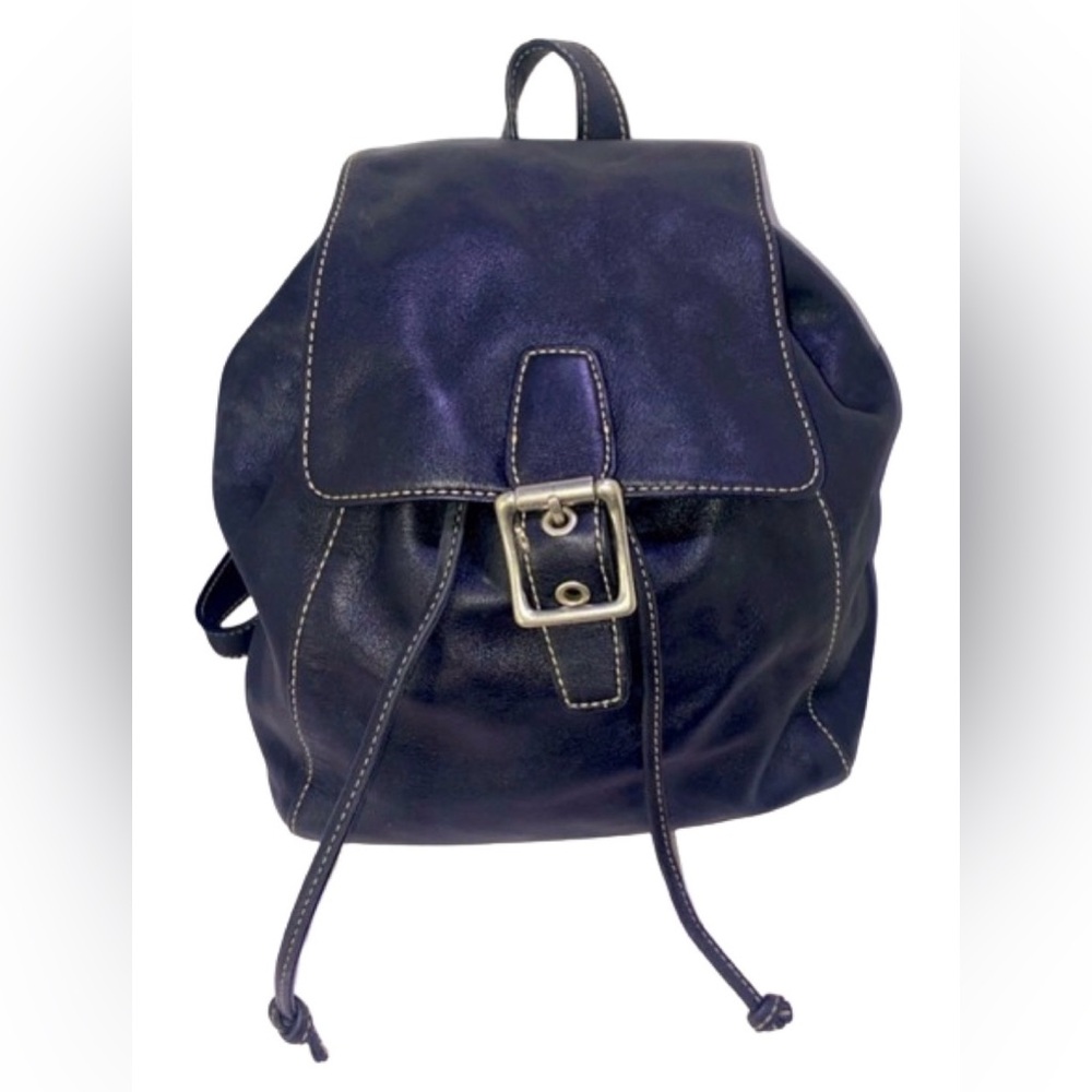 Coach Black Leather Backpack
